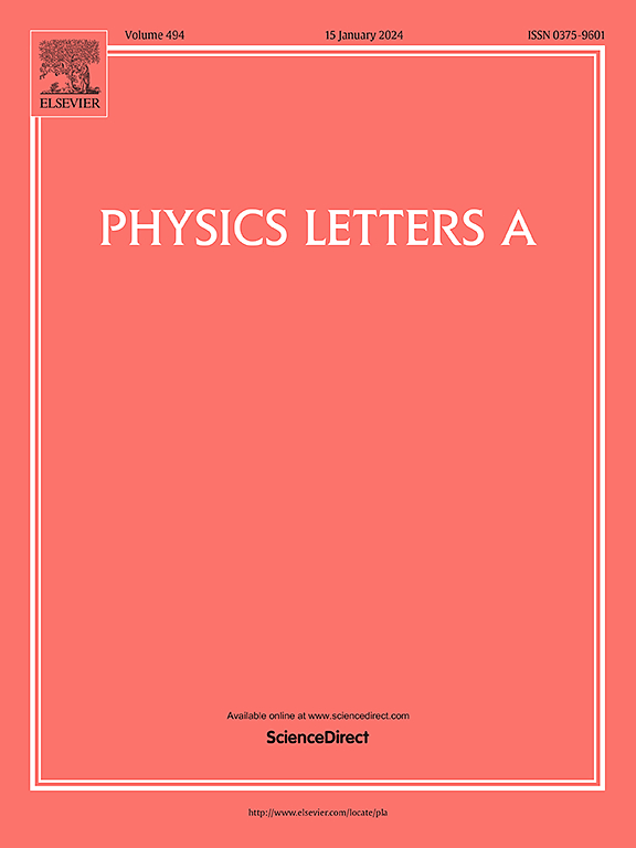 Go to journal home page - Physics Letters A